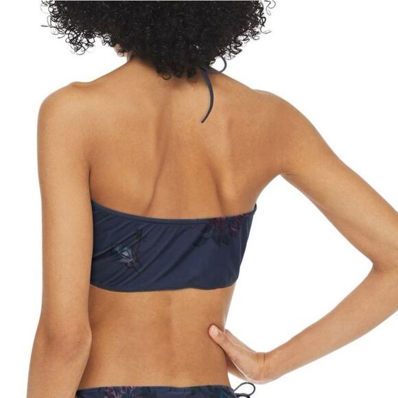 GANNI Ruched Floral Print Bikini Top Size 8 NWT - Picture 3 of 10